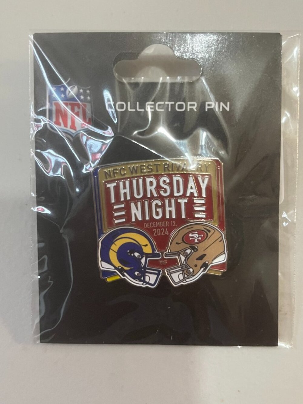 San Francisco 49ers vs. Los Angeles Rams NFC West Rivalry Game Day Pin 12/12/24
